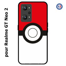 Coque pour Realme GT Neo 2 rond noir sur fond rouge et blanc