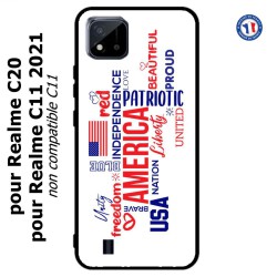 Coque pour Realme C20 et C11 2021 USA lovers - drapeau USA - patriot