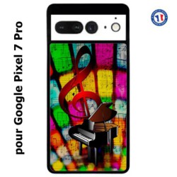 Coque pour Google Pixel 7 Pro clé de sol piano - solfège - musique
