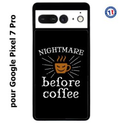 Coque pour Google Pixel 7 Pro Nightmare before Coffee - coque café