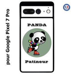 Coque pour Google Pixel 7 Pro Panda patineur patineuse - sport patinage