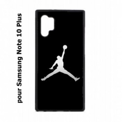 Coque noire pour Samsung Galaxy Note 10 Plus Michael Jordan Fond Noir Chicago Bulls