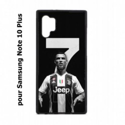 Coque noire pour Samsung Galaxy Note 10 Plus Ronaldo CR7 Juventus Foot numéro 7