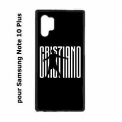 Coque noire pour Samsung Galaxy Note 10 Plus Cristiano Ronaldo Juventus Turin Football grands caractères