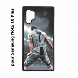Coque noire pour Samsung Galaxy Note 10 Plus Cristiano Ronaldo Juventus Turin Football stade