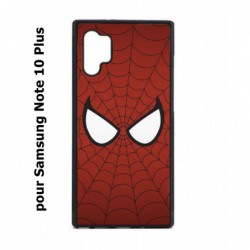 Coque noire pour Samsung Galaxy Note 10 Plus les yeux de Spiderman - Spiderman Eyes - toile Spiderman