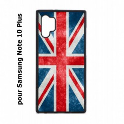 Coque noire pour Samsung Galaxy Note 10 Plus Drapeau Royaume uni - United Kingdom Flag