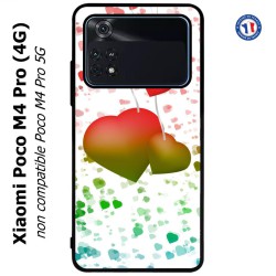 Coque pour Xiaomi Poco M4 Pro (4G) fond coeur amour love