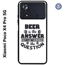 Coque pour Xiaomi Poco X4 Pro 5G Beer is the answer Humour Bière