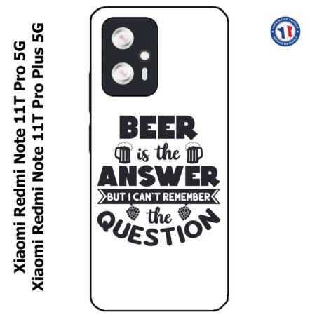 Coque pour Xiaomi Redmi Note 11T PRO / 11T PRO PLUS Beer is the answer Humour Bière