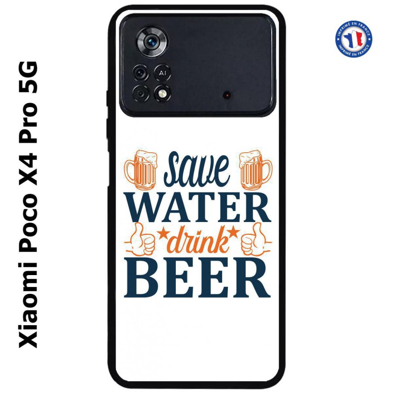 Coque pour Xiaomi Poco X4 Pro 5G Save Water Drink Beer Humour Bière