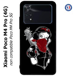 Coque pour Xiaomi Poco M4 Pro (4G) Blanche foulard Rouge Gourdin Dessin animé