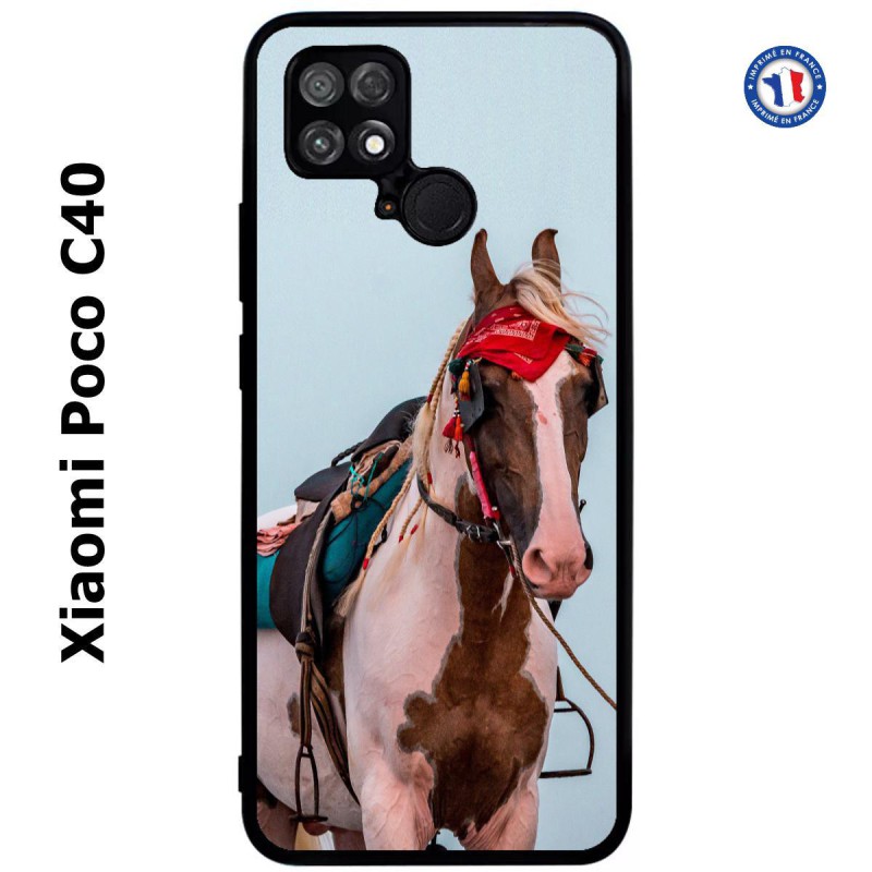 Coque pour Xiaomi Poco C40 Coque cheval robe pie - bride cheval