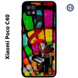 Coque pour Xiaomi Poco C40 clé de sol piano - solfège - musique
