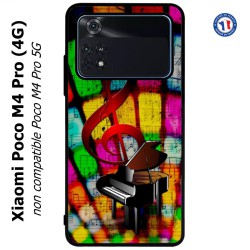 Coque pour Xiaomi Poco M4 Pro (4G) clé de sol piano - solfège - musique