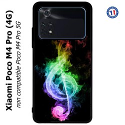 Coque pour Xiaomi Poco M4 Pro (4G) clé de sol enflammée - solfège musique