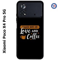 Coque pour Xiaomi Poco X4 Pro 5G I raise boys on Love and Coffee - coque café