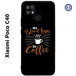 Coque pour Xiaomi Poco C40 My Blood Type is Coffee - coque café