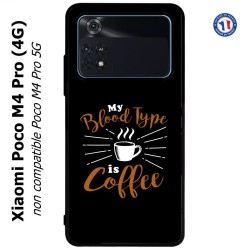 Coque pour Xiaomi Poco M4 Pro (4G) My Blood Type is Coffee - coque café