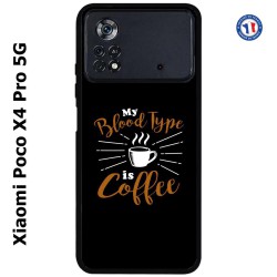 Coque pour Xiaomi Poco X4 Pro 5G My Blood Type is Coffee - coque café