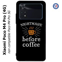 Coque pour Xiaomi Poco M4 Pro (4G) Nightmare before Coffee - coque café