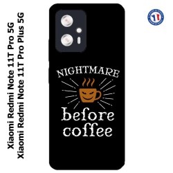 Coque pour Xiaomi Redmi Note 11T PRO / 11T PRO PLUS Nightmare before Coffee - coque café
