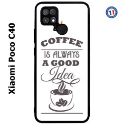 Coque pour Xiaomi Poco C40 Coffee is always a good idea - fond blanc