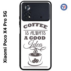 Coque pour Xiaomi Poco X4 Pro 5G Coffee is always a good idea - fond blanc