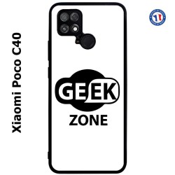 Coque pour Xiaomi Poco C40 Logo Geek Zone noir & blanc