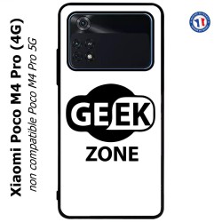 Coque pour Xiaomi Poco M4 Pro (4G) Logo Geek Zone noir & blanc