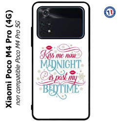 Coque pour Xiaomi Poco M4 Pro (4G) Kiss me now Midnight is past my Bedtime amour embrasse-moi