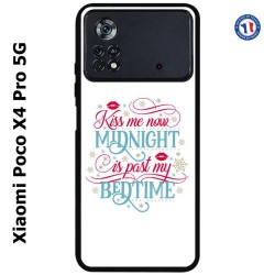 Coque pour Xiaomi Poco X4 Pro 5G Kiss me now Midnight is past my Bedtime amour embrasse-moi