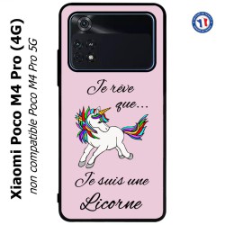 Coque pour Xiaomi Poco M4 Pro (4G) Je rêve que je suis une Licorne