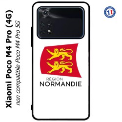 Coque pour Xiaomi Poco M4 Pro (4G) Logo Normandie - Écusson Normandie - 2 léopards