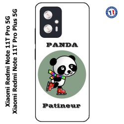 Coque pour Xiaomi Redmi Note 11T PRO / 11T PRO PLUS Panda patineur patineuse - sport patinage