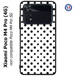 Coque pour Xiaomi Poco M4 Pro (4G) motif géométrique pattern noir et blanc - ronds noirs