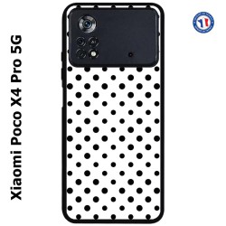 Coque pour Xiaomi Poco X4 Pro 5G motif géométrique pattern noir et blanc - ronds noirs
