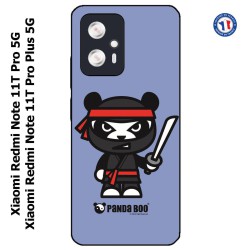 Coque pour Xiaomi Redmi Note 11T PRO / 11T PRO PLUS PANDA BOO© Ninja Boo noir - coque humour