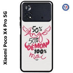 Coque pour Xiaomi Poco X4 Pro 5G ProseCafé© coque Humour : 50% Ange 50% Démon 100% moi