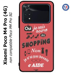 Coque pour Xiaomi Poco M4 Pro (4G) ProseCafé© coque Humour : OUI je suis accro au Shopping