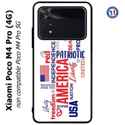 Coque pour Xiaomi Poco M4 Pro (4G) USA lovers - drapeau USA - patriot