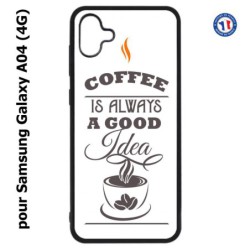 Coque pour Samsung Galaxy A04 (4G) - Coffee is always a good idea - fond blanc