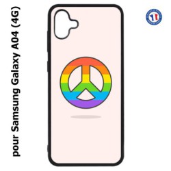 Coque pour Samsung Galaxy A04 (4G) - Peace and Love LGBT - couleur arc en ciel