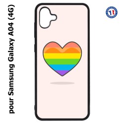 Coque pour Samsung Galaxy A04 (4G) - Rainbow hearth LGBT - couleur arc en ciel Coeur LGBT