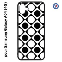 Coque pour Samsung Galaxy A04 (4G) - motif géométrique pattern noir et blanc - ronds et carrés