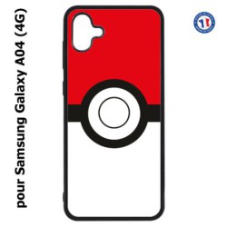 Coque pour Samsung Galaxy A04 (4G) - rond noir sur fond rouge et blanc