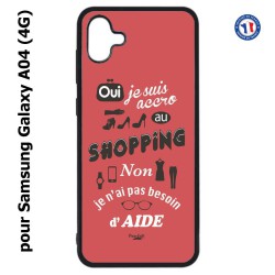 Coque pour Samsung Galaxy A04 (4G) - ProseCafé© coque Humour : OUI je suis accro au Shopping