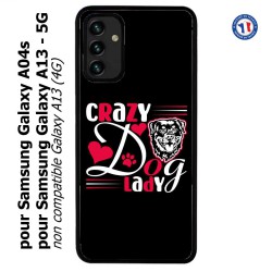 Coque pour Samsung Galaxy A13 - 5G et A04s Crazy Dog Lady - Chien