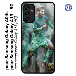Coque pour Samsung Galaxy A13 - 5G et A04s Lionel Messi FC Barcelone Foot vert-rouge-jaune