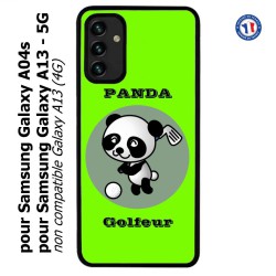 Coque pour Samsung Galaxy A13 - 5G et A04s Panda golfeur - sport golf - panda mignon